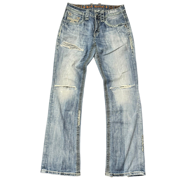 rock revival baggy/straight leg unisex jeans (w31)