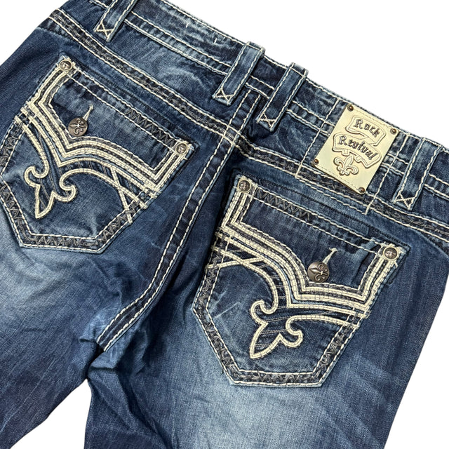 rock revival baggy/straight leg unisex jeans (w36)