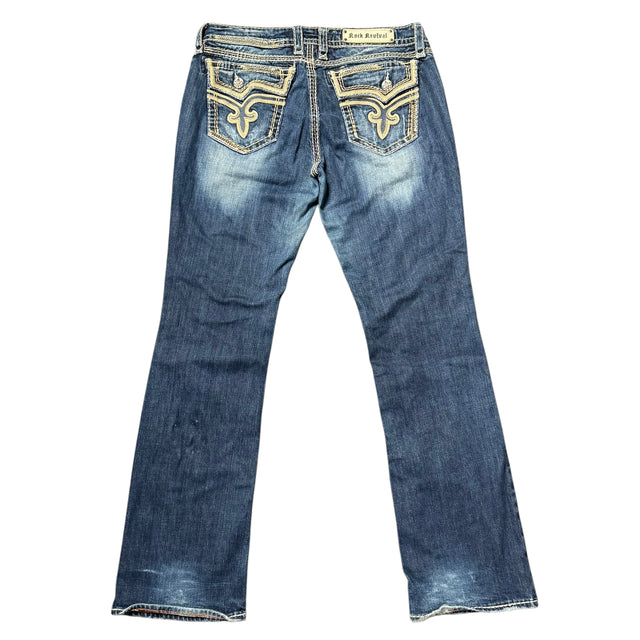 rock revival baggy/straight leg unisex jeans (w32)