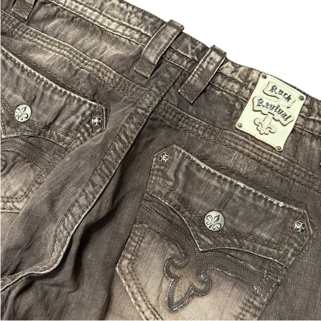 rock revival baggy/straight leg unisex jeans (W42)