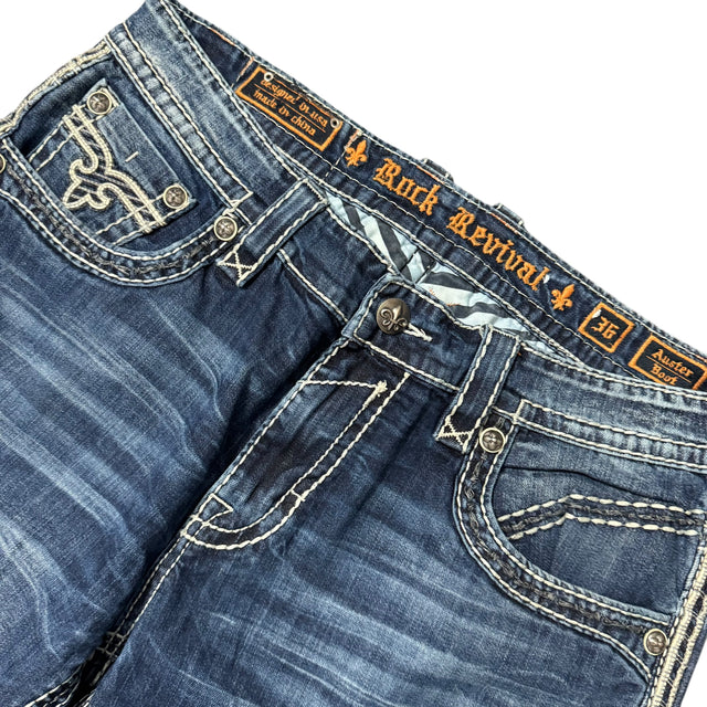 rock revival baggy/straight leg unisex jeans (w36)