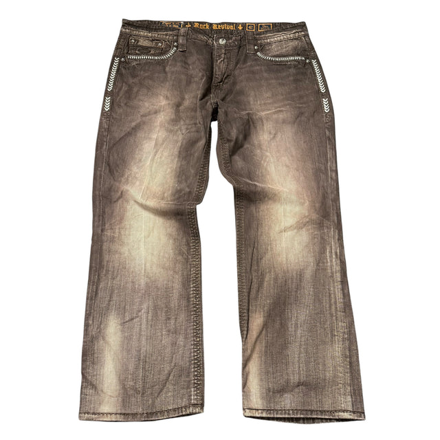 rock revival baggy/straight leg unisex jeans (W42)