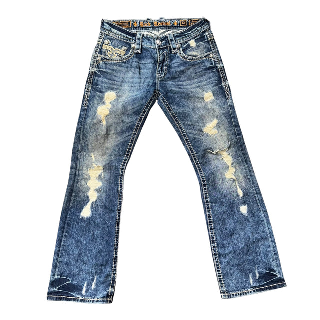 rock revival baggy/straight leg unisex jeans (w32)