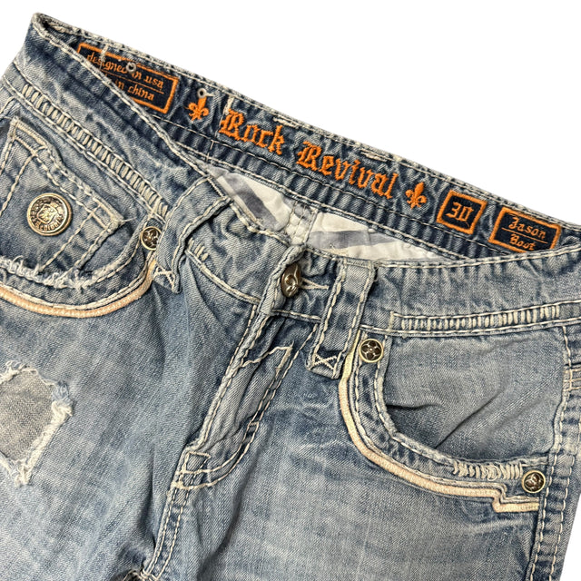 rock revival baggy/straight leg unisex jeans (w30)