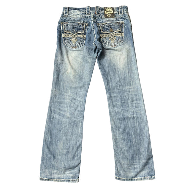 rock revival baggy/straight leg unisex jeans (w30)