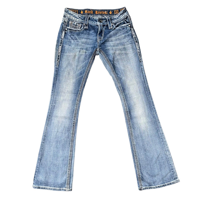 rock revival straight leg women jeans (w26)