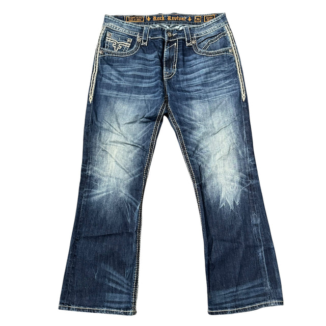 rock revival baggy/straight leg unisex jeans (w36)