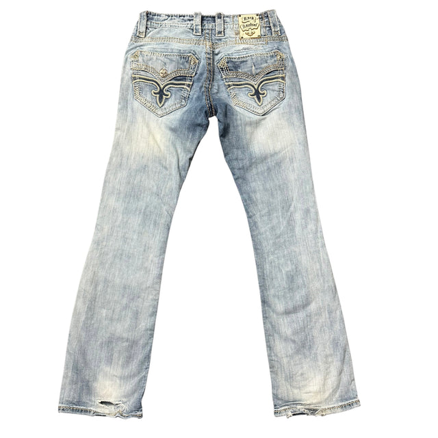 rock revival baggy/straight leg unisex jeans (w32)