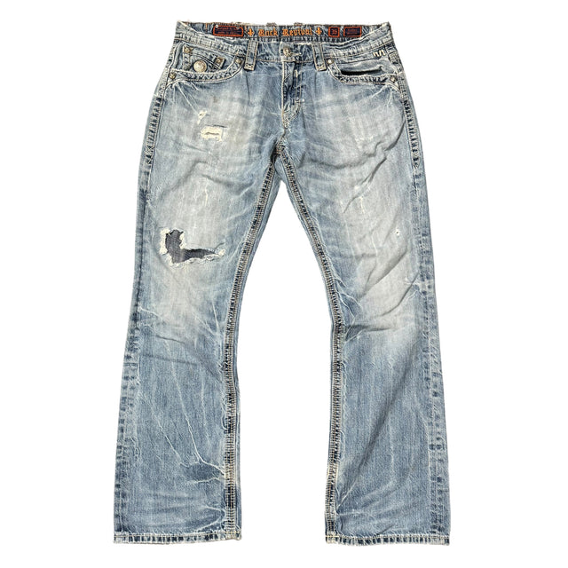 rock revival baggy/straight leg unisex jeans (w36)