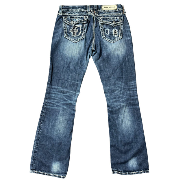 rock revival straight leg women jeans (w30)