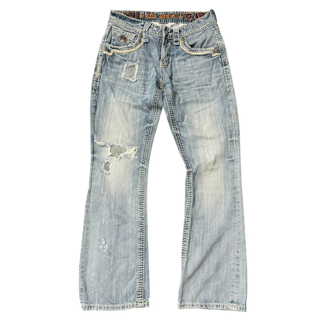 rock revival baggy/straight leg unisex jeans (w30)