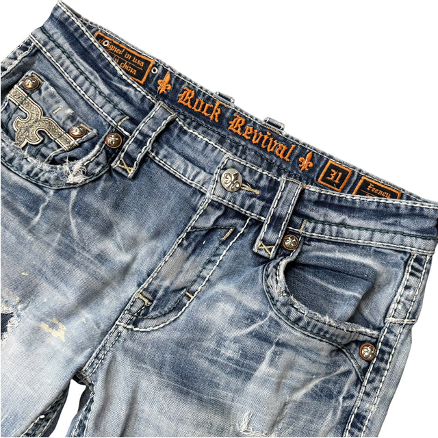 rock revival baggy/straight leg unisex jeans (w31)