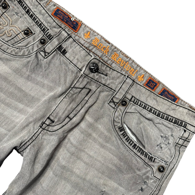 rock revival baggy/straight leg unisex jeans (w38)