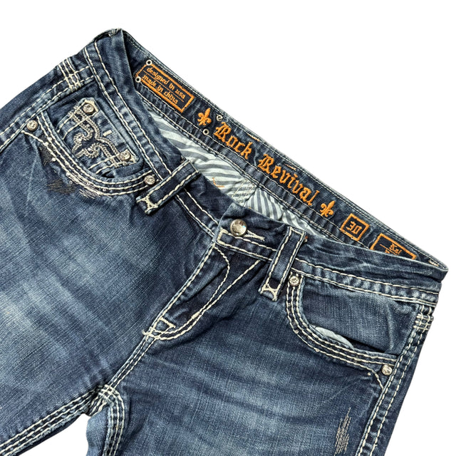 rock revival straight leg women jeans (w30)