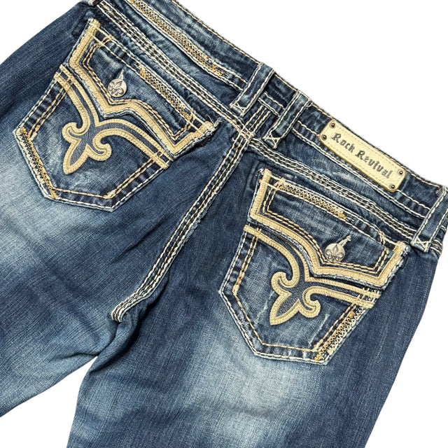 rock revival baggy/straight leg unisex jeans (w32)