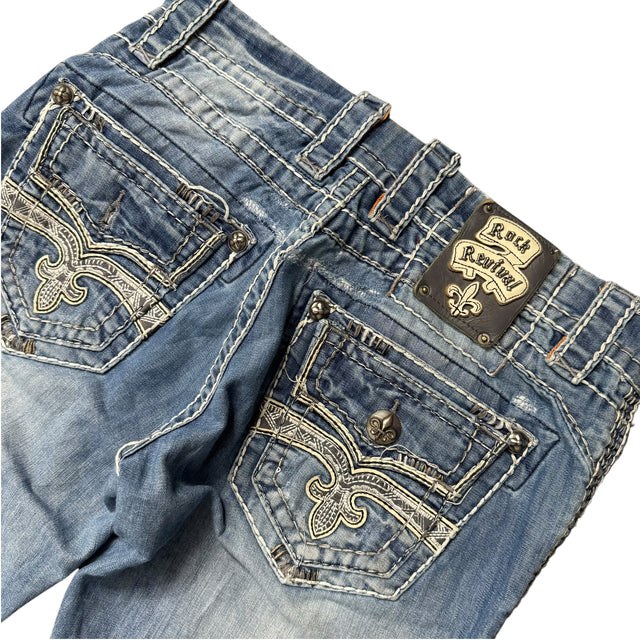 rock revival baggy/straight leg unisex jeans (w30)