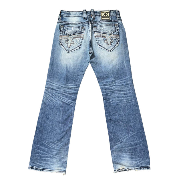 rock revival baggy/straight leg unisex jeans (w33)