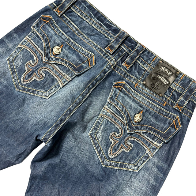 rock revival baggy/straight leg unisex jeans (w36)