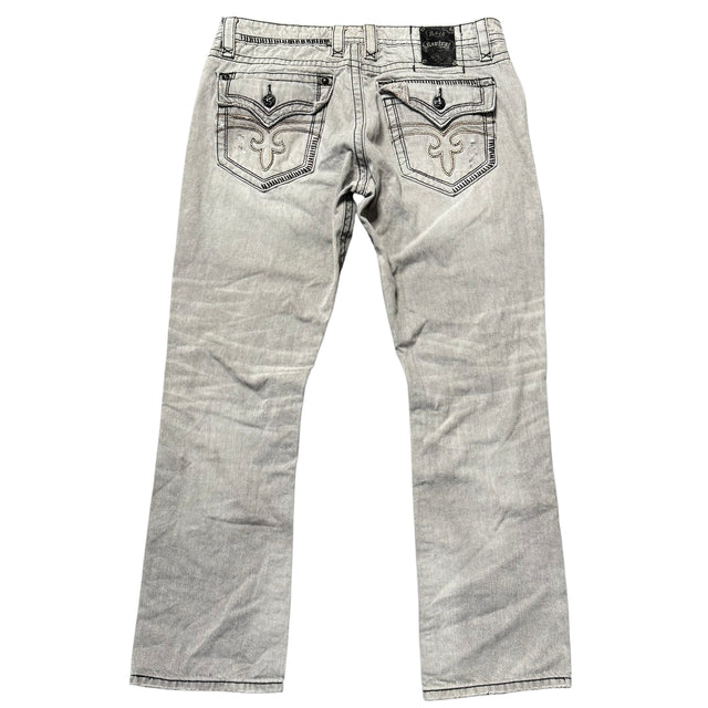 rock revival baggy/straight leg unisex jeans (w38)