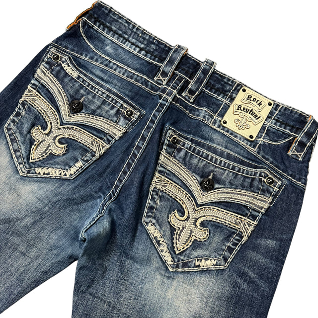 rock revival baggy/straight leg unisex jeans (w36)