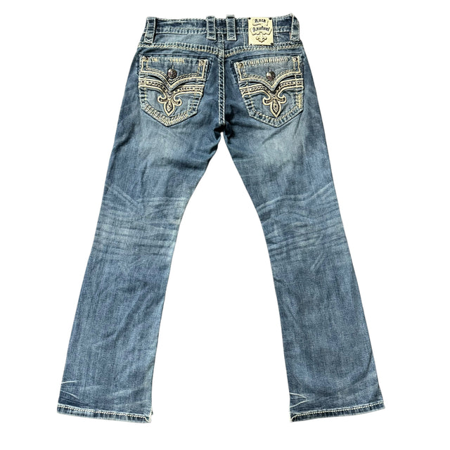 rock revival straight leg women jeans (w28)