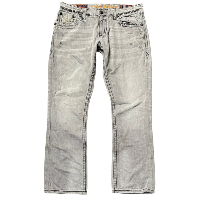 rock revival baggy/straight leg unisex jeans (w38)