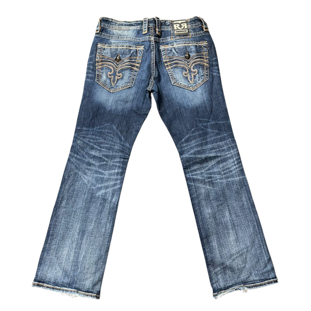 rock revival baggy/straight leg unisex jeans (w38)