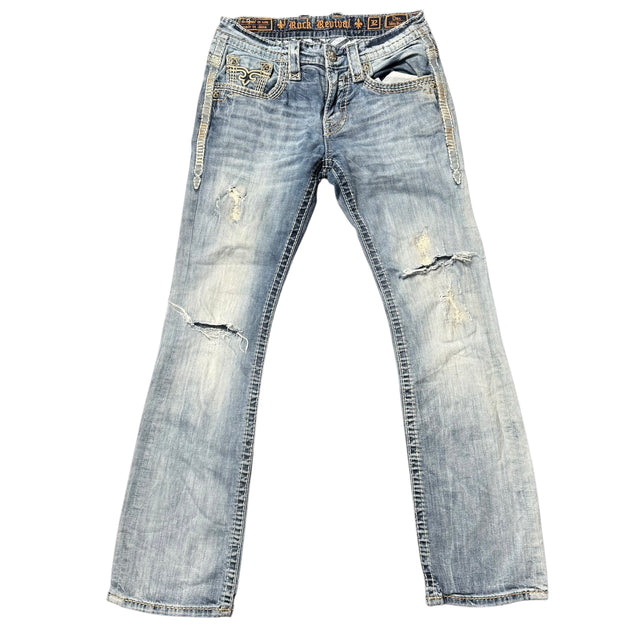 rock revival baggy/straight leg unisex jeans (w32)