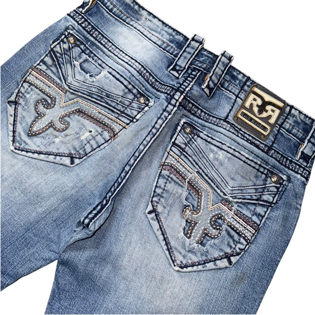 rock revival baggy/straight leg unisex jeans (w33)