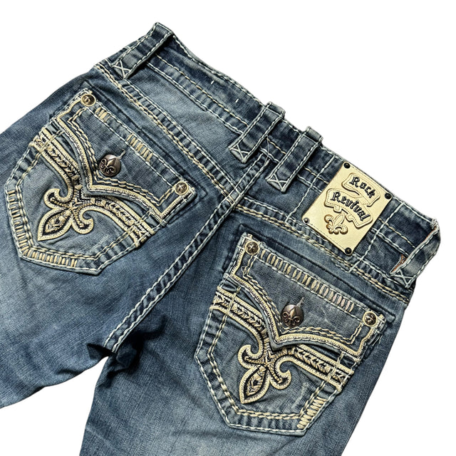 rock revival straight leg women jeans (w28)