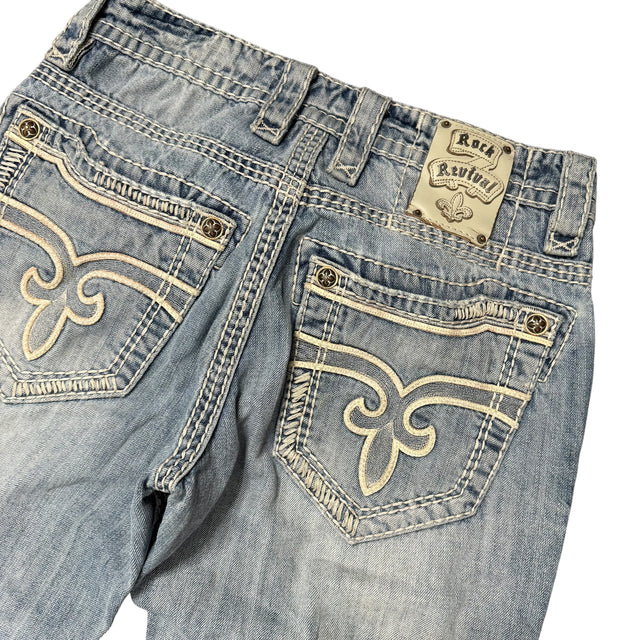 rock revival baggy/straight leg unisex jeans (w30)