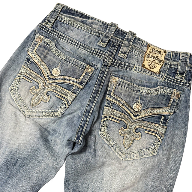 rock revival baggy/straight leg unisex jeans (w31)