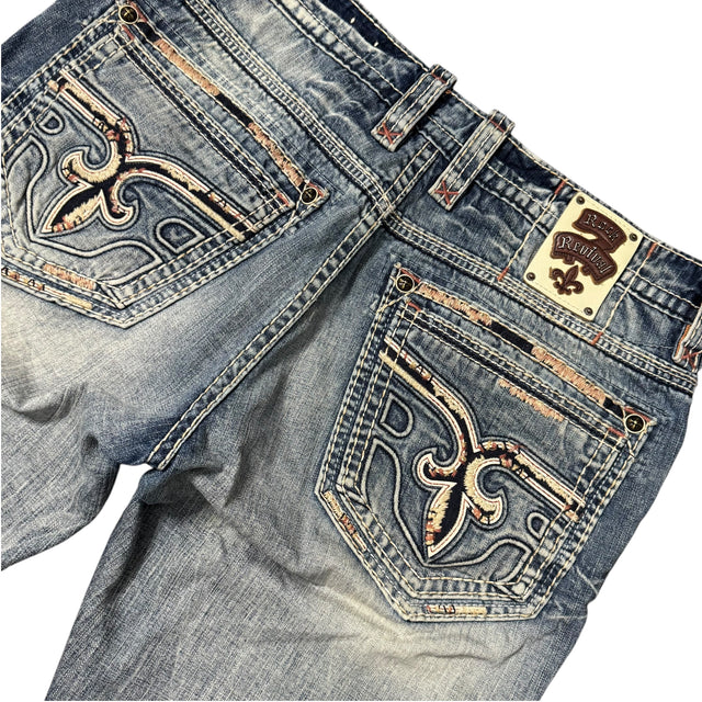 rock revival baggy/straight leg unisex jeans (w38)