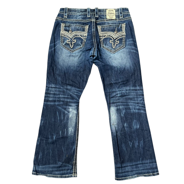 rock revival baggy/straight leg unisex jeans (w36)