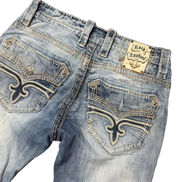 rock revival baggy/straight leg unisex jeans (w32)