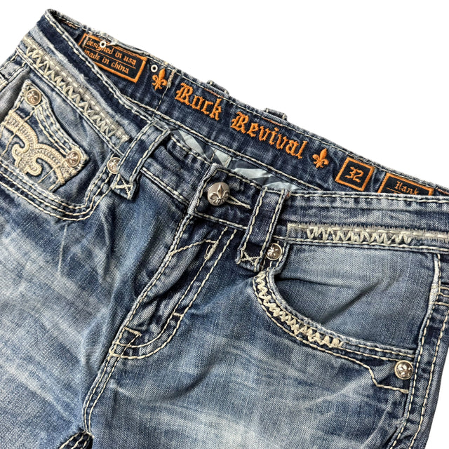 rock revival baggy/straight leg unisex jeans (w32)