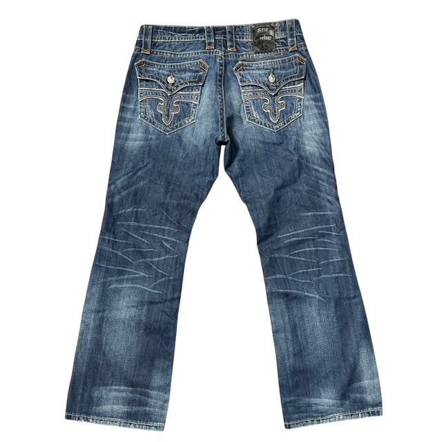 rock revival baggy/straight leg unisex jeans (w36)