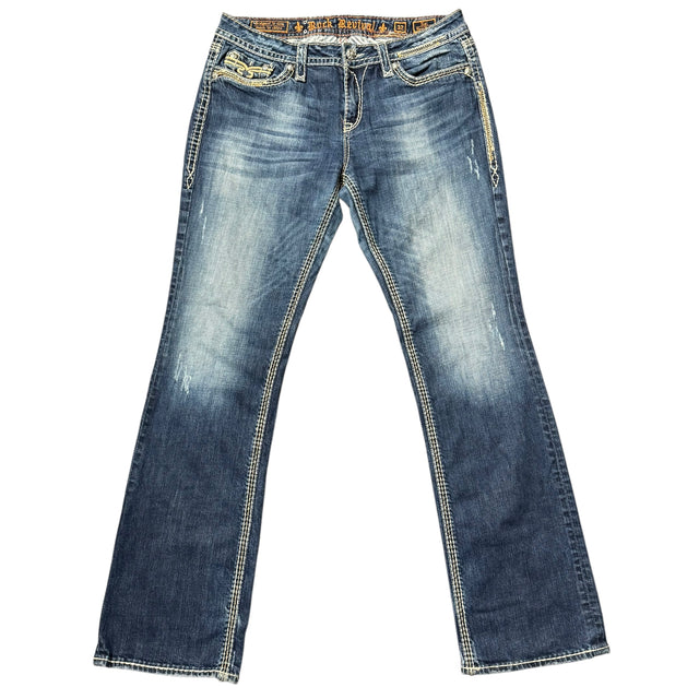 rock revival baggy/straight leg unisex jeans (w32)