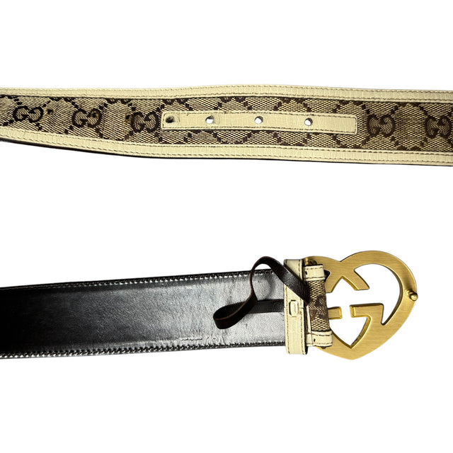 gucci leather heart belt (100cm)