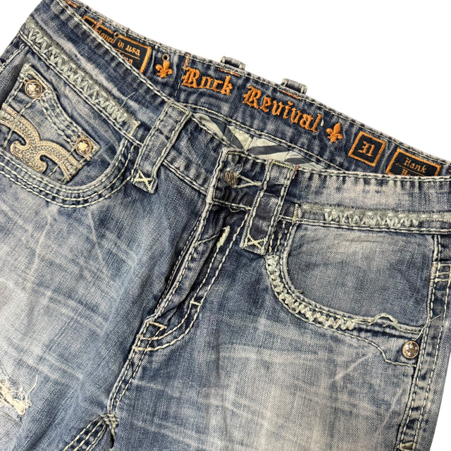 rock revival baggy/straight leg unisex jeans (w31)