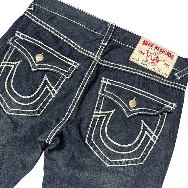 true religion baggy/straight leg unisex jeans (w38)