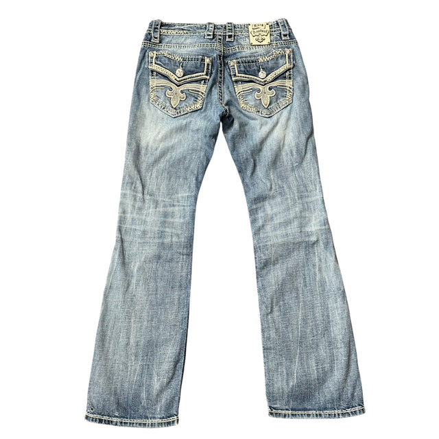 rock revival baggy/straight leg unisex jeans (w32)