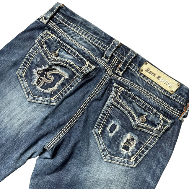 rock revival straight leg women jeans (w30)